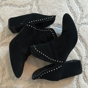 Steve Madden studded black velvet boots